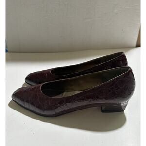 Amalfi Sandy Womens Brown Burgundy Cognac Pumps Leather Shoes 8 AA Made In Italy